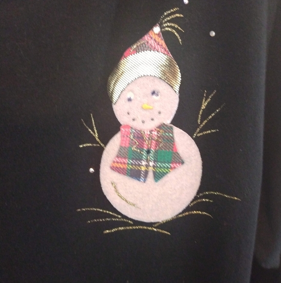 Karla Marie Black Holiday Snowman Dress - Picture 4 of 14